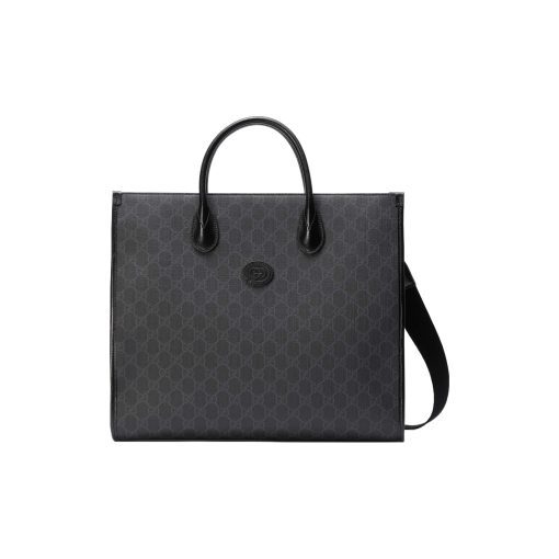 구찌 GG 슈프림 캔버스 인터로킹 G 미디움 토트백 블랙 674148-92THN-1000 #36*38.5*12cm
