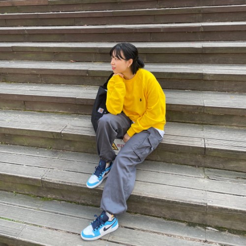 조던 1 로우 다크 파우더 블루 553560-144 photo review