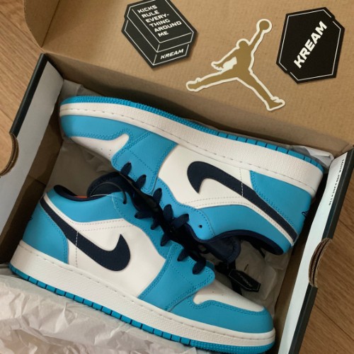 조던 1 로우 다크 파우더 블루 553560-144 photo review