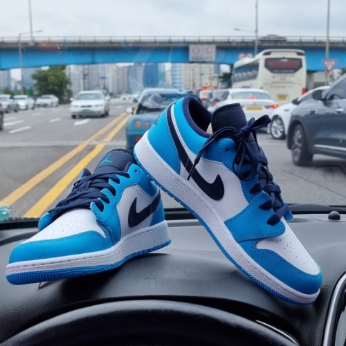 조던 1 로우 다크 파우더 블루 553560-144 photo review