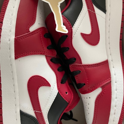 조던 1 로우 화이트 짐레드 블랙 553560-163 photo review