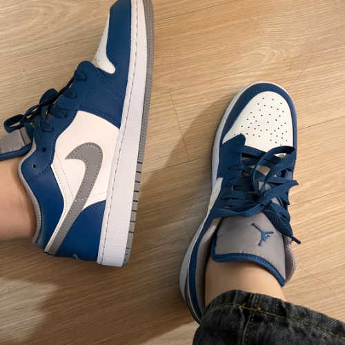 조던 1 로우 트루 블루 시멘트 그레이 553560-412 photo review