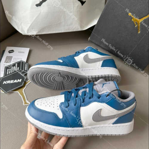 조던 1 로우 트루 블루 시멘트 그레이 553560-412 photo review