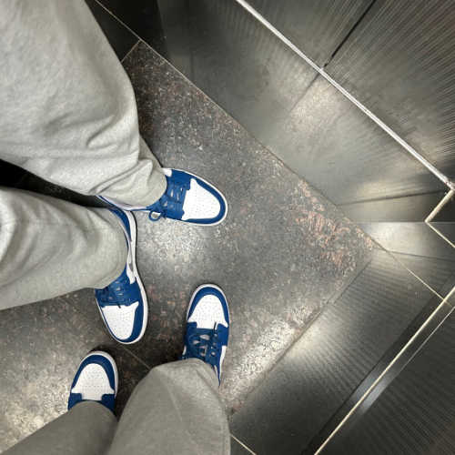 조던 1 로우 트루 블루 시멘트 그레이 553560-412 photo review