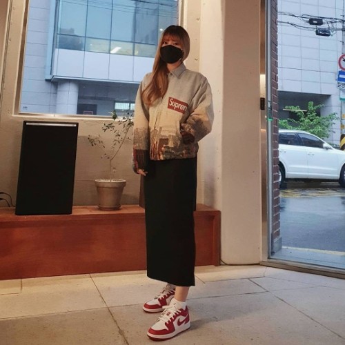 조던 1 로우 짐레드 화이트 553560-611 photo review