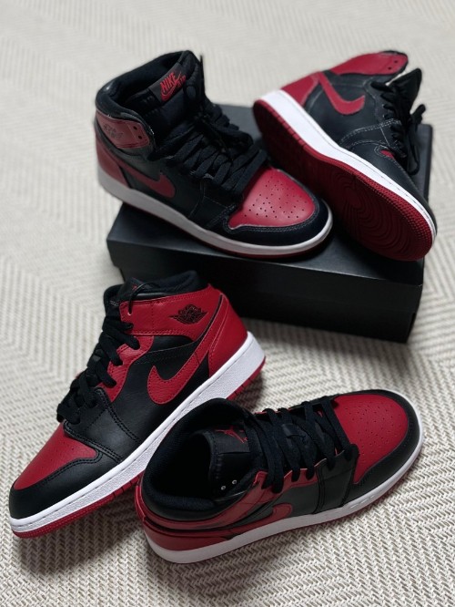 조던 1 레트로 하이 OG 페이턴트 브레드 575441-063 photo review