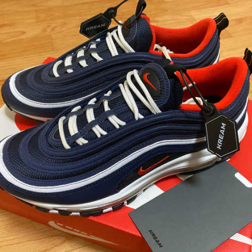 나이키 에어맥스 97 미드나잇 네이비 하바네로 레드 921826-403 photo review