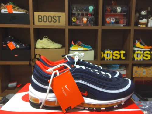 나이키 에어맥스 97 미드나잇 네이비 하바네로 레드 921826-403 photo review