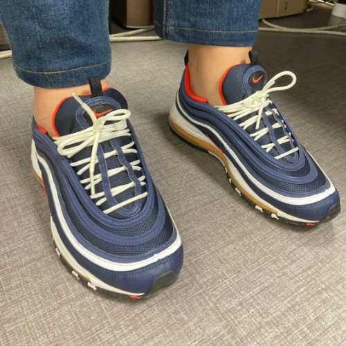 나이키 에어맥스 97 미드나잇 네이비 하바네로 레드 921826-403 photo review