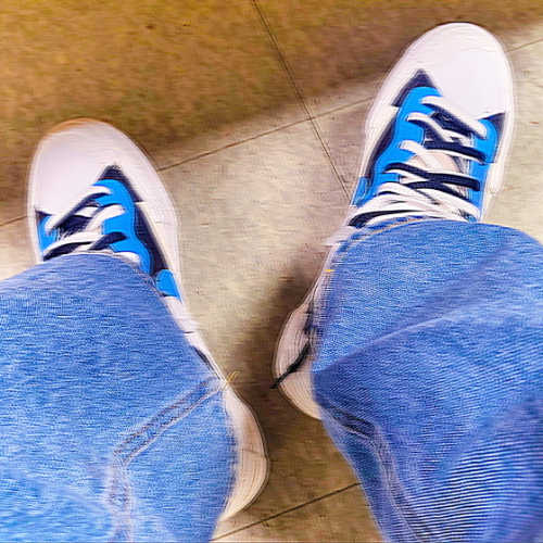 나이키 x 사카이 블레이저 미드 화이트 블랙 레전드 블루 BV0072-001 photo review