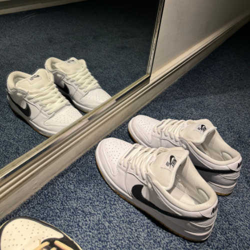 나이키 SB 덩크 로우 프로 화이트 앤 검 라이트 브라운 CD2563-101 photo review