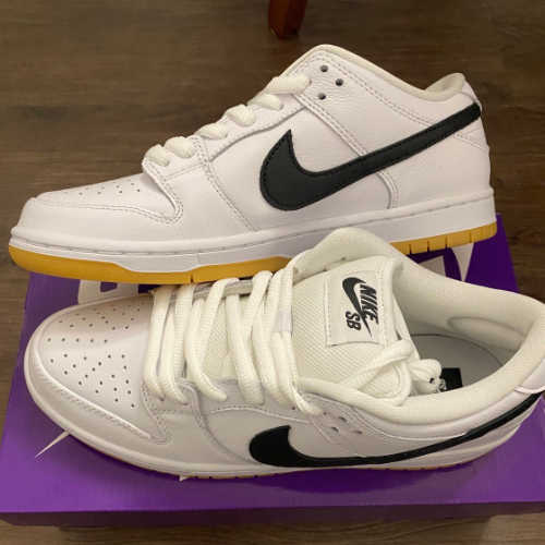 나이키 SB 덩크 로우 프로 화이트 앤 검 라이트 브라운 CD2563-101 photo review