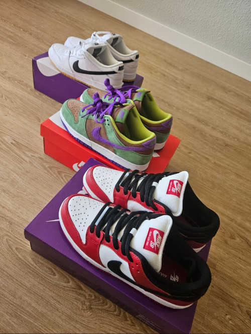 나이키 SB 덩크 로우 프로 화이트 앤 검 라이트 브라운 CD2563-101 photo review