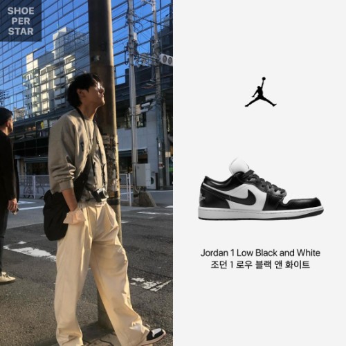 조던 1 로우 블랙 앤 화이트 DC0774-101 photo review