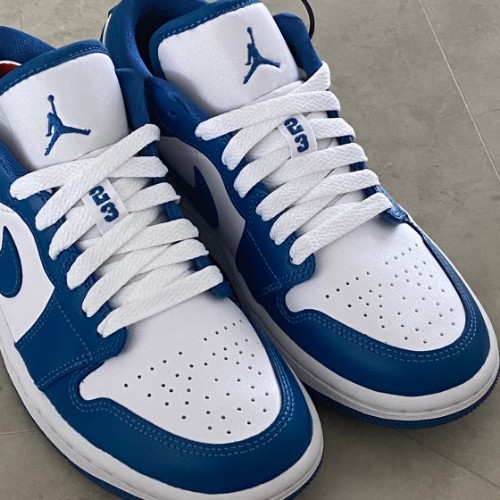 조던 1 로우 화이트 다크 마리나 블루 DC0774-114 photo review