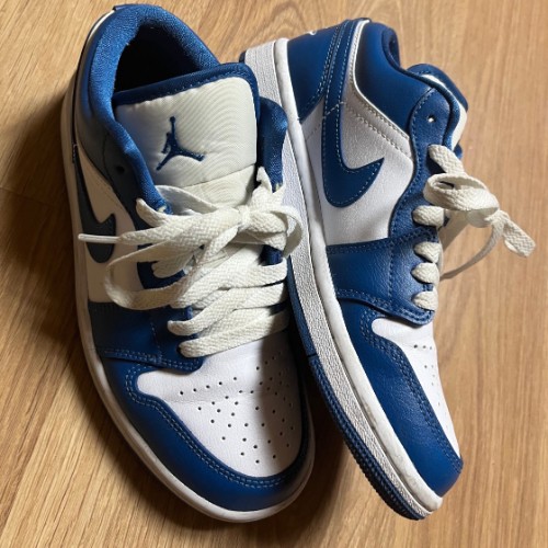 조던 1 로우 화이트 다크 마리나 블루 DC0774-114 photo review