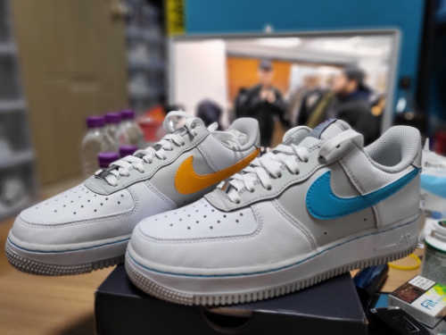 나이키 x NBA 에어포스 1 '07 LV8 EMB 화이트 터콰이즈 블루 DC8874-100 photo review