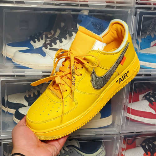 나이키 x 오프화이트 에어포스 1 '07 유니버시티 골드 DD1876-700 photo review