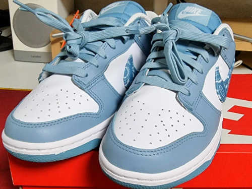 나이키 덩크 로우 에센셜 블루 페이즐리 DH4401-101 photo review