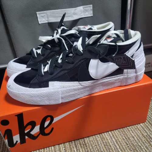 나이키 x 사카이 블레이저 로우 블랙 페이턴트 레더 DM6443-001 photo review