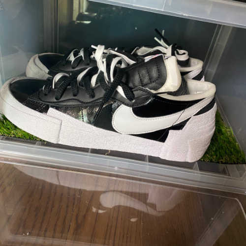 나이키 x 사카이 블레이저 로우 블랙 페이턴트 레더 DM6443-001 photo review