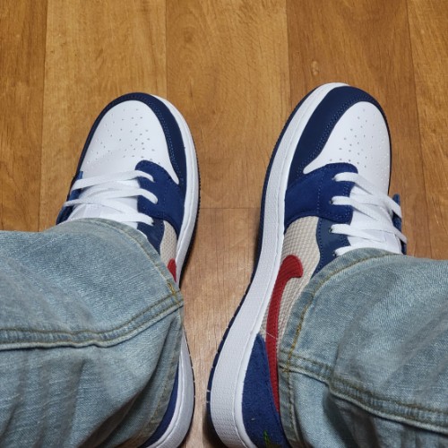 조던 1 로우 SE 프렌치 블루 처트니 화이트 DR6960-400 photo review