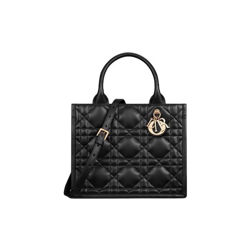 디올 스몰 북 토트 매크로까나쥬 카프 스킨 블랙 M1325OWHP-M900 #20*8*15cm
