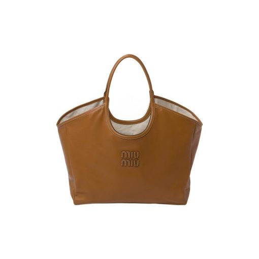 미우 미우 아이비 레더 숄더백 카라멜 5BG276-2DDJ-F098L-V-OOO #38*38*18cm