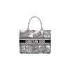 디올 미디움 디올 북 토트백 화이트 블랙 트왈 드 주이 보야쥐 자수 M1296ZEUP-M041 #37*16*28cm