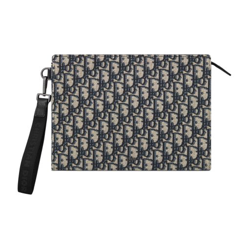 디올 A5 트라이앵글 파우치 베이지 블랙 2ESCA483YKY-H27E #26.5*17.5cm
