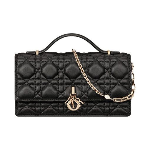 디올 미스 디올 미니백 블랙 까나쥬 램스킨 S0980ONMJ-M900 #21*4.5*11.5cm