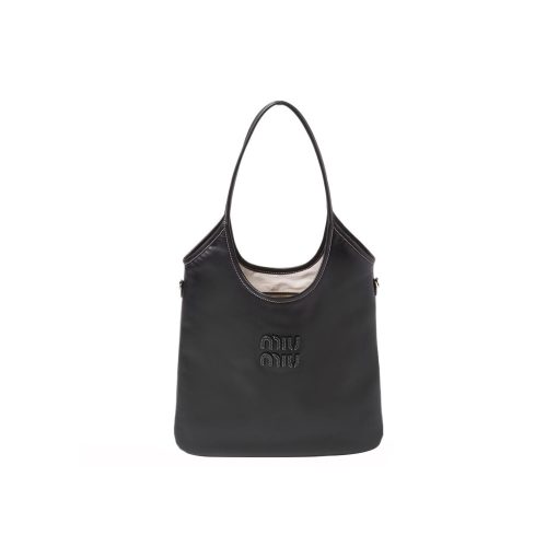 미우미우 아이비 레더 토트백 블랙 5BG231-2DDJ-F0002-V-MLO #40*35cm