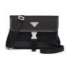 프라다 리나일론 앤 사피아노 레더 스마트폰 케이스 블랙 2ZH108-2BBD-F0002 #18*13cm