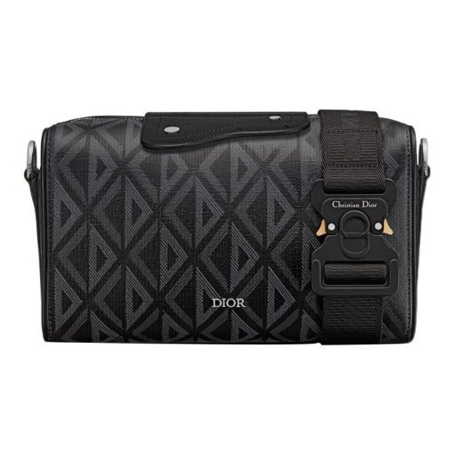 디올 링고 22 백 블랙 CD 다이아몬드 캔버스 1ADPO249CDP-H43E #22*10.5*12.5cm
