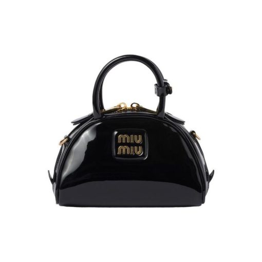 미우 미우 페이턴트 레더 탑 핸들백 블랙 5BP085-069-F0002-V-OOO #18.0*11.0*8.0cm