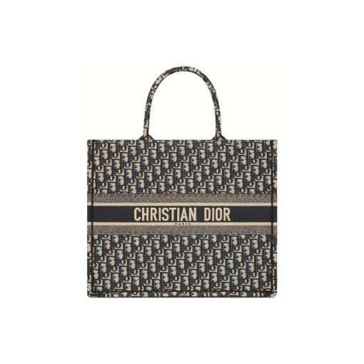 디올 라지 북 토트백 에크루 블루 오블리크 M1286ZRIW-M828 #41.5*5*32cm