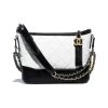 샤넬 가브리엘 스몰 호보백 빈티지 카프스킨 & 골드 메탈 화이트 블랙 A91810-Y61477-C0200 #20*16*8cm