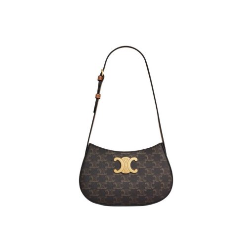 셀린느 미디움 틸리 백 트리옹프 캔버스 카프스킨 탄 115702CUZ-04LU #22*4*13.5cm