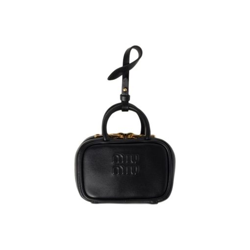 미우 미우 레더 마이크로 백 블랙 5NR036-2F8W-F0002 #15.3*10.3*4.5cm