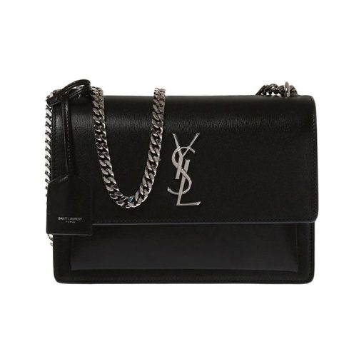 생로랑 스무스 레더 실버 모노그램 선셋 미디움백 블랙 442906D420N1000 #22*9*15cm
