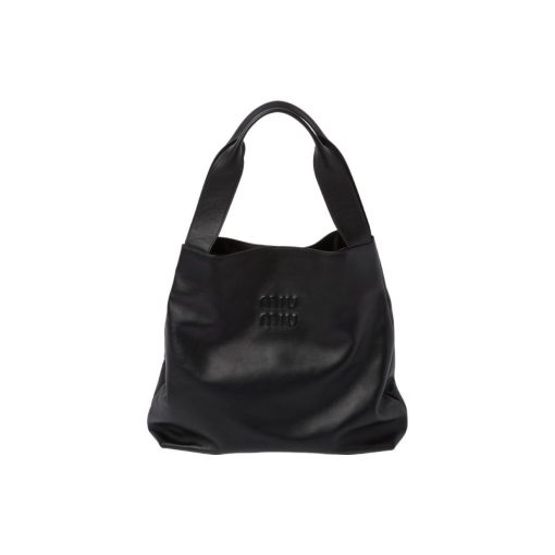 미우미우 레더 호보백 블랙 5BC119-2DDJ-F0002-V-OLM #39*11*38.5cm