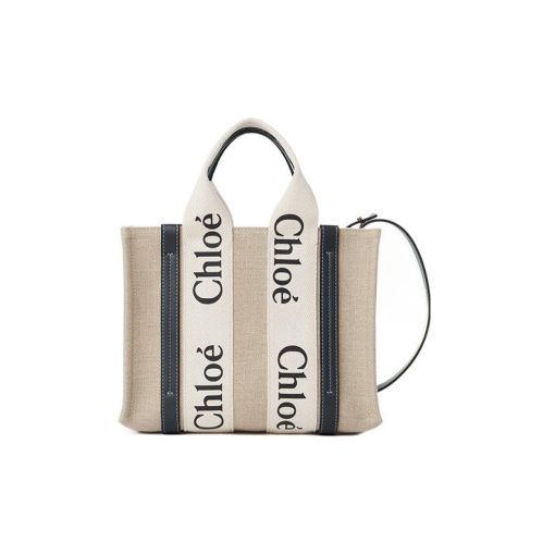 끌로에 우디 스몰 토트백 네이비 CHC21US385E6691J #26.5*8*20cm