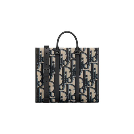 디올 이스트 웨스트 토트백 맥시 오블리크 자카드 베이지 블랙 1ESSH232YXL-H27E #40.5*35*12cm
