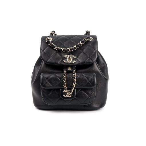 샤넬 스몰 백팩 카프스킨 & 골드 메탈 블랙 AS2908-B09750-94305 #18.5*12*18cm