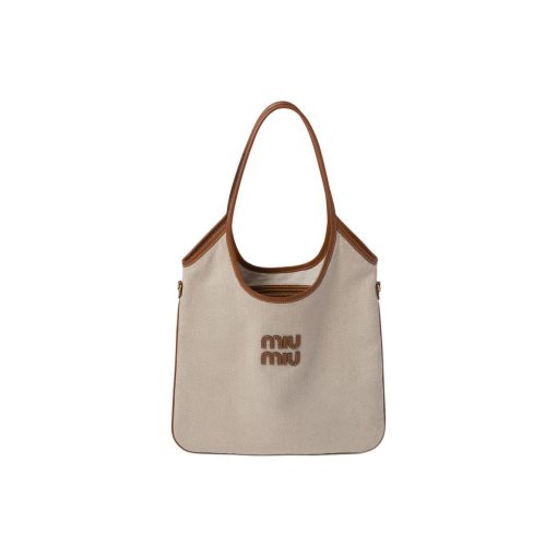 미우미우 아이비 캔버스 백 베이지 브랜디 5BG231_2CRN_F062F_V_MLF #35*40cm