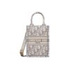 디올 미니 디올 북 토트백 폰 백 그레이 디올 오블리크 자수 S5555CRIW-M932 #13*5*18cm