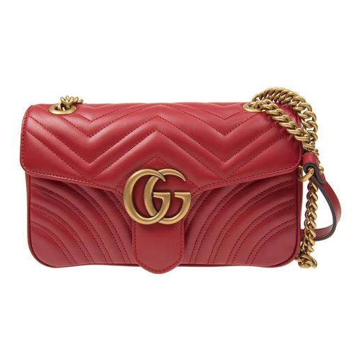 구찌 GG 마몽 마틀라세 스몰 숄더백 히비스커스 레드 443497-DTDIT-6433 #26*7*15cm