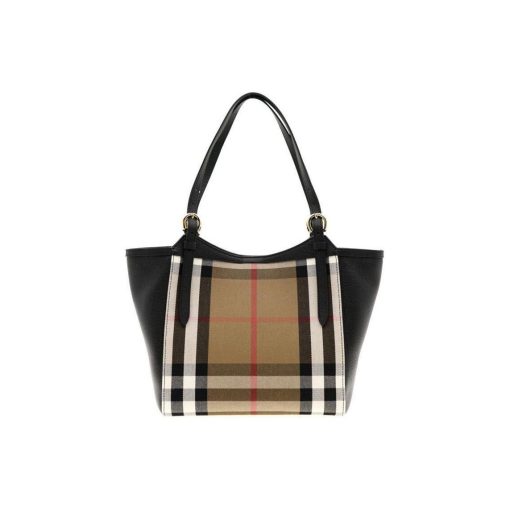 버버리 캔터비 하우스 체크 레더 스몰 숄더백 블랙 80737851 #25.4*17.8*25.4cm