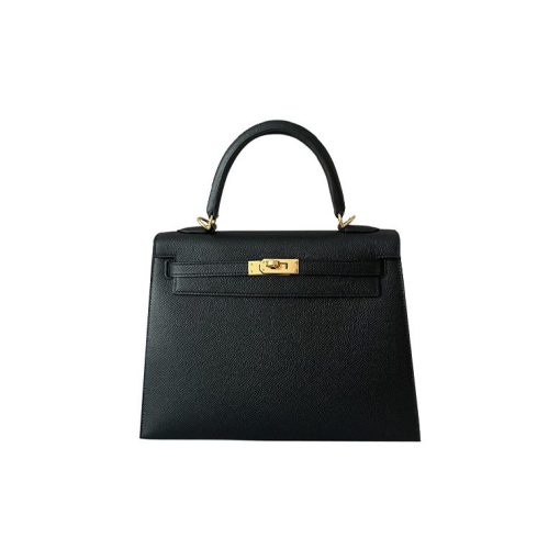 에르메스 켈리 25 백 셀리에 앱송 & 골드 하드웨어 누아 H038416CC89 #25*7*17cm