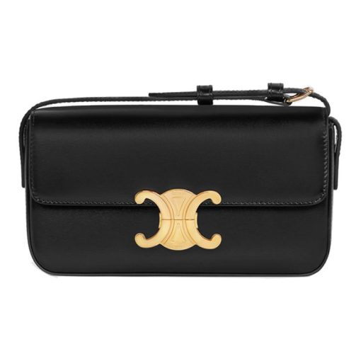 셀린느 숄더백 클로드 샤이니 카프스킨 블랙 194143BF4-38NO #20.5*4*10.5cm